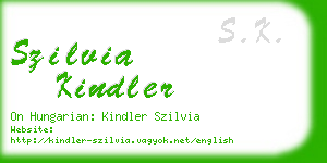 szilvia kindler business card